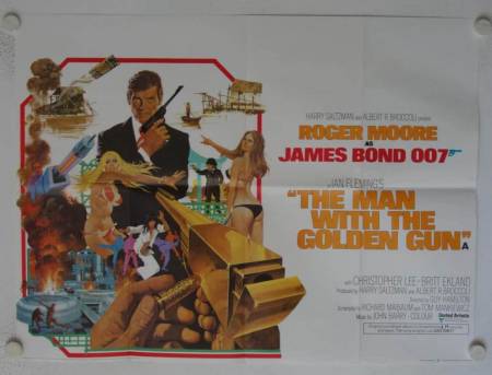 The Man with the Golden Gun original release British Quad movie poster